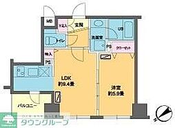 カスタリア北上野 1LDKの間取図画像