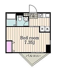 サウンドおしあげ 1Kの間取図画像