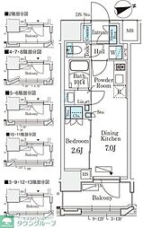 リビオメゾン御茶ノ水EAST 1DKの間取図画像
