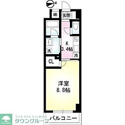 CIELBLEU 1Kの間取図画像