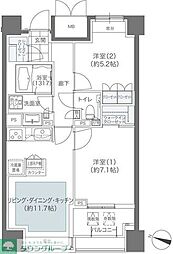 メゾンカルム本郷 2LDKの間取図画像