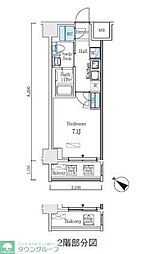 アジュールテラス日本橋浜町 1Kの間取図画像