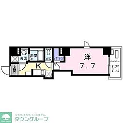 サリックス浅草 1Kの間取図画像