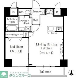 YUNOARTKAMEIDO 1LDKの間取図画像