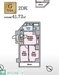 アイルグランデ押上ノース 2DKの間取図画像