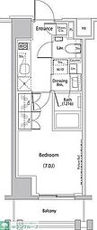 ザ・パークハビオ文京江戸川橋 1Kの間取図画像