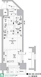 プレミアムキューブ亀戸 1DKの間取図画像