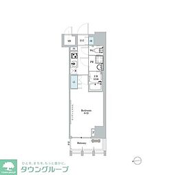 ディームス蔵前 ワンルームの間取図画像