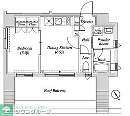 カーサスプレンディッド小石川 1DKの間取図画像