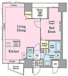 東神田テラスレジデンス 1LDKの間取図画像