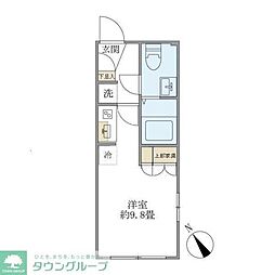 プラティーク清澄庭園 ワンルームの間取図画像