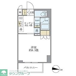 レクシード両国駅前 1Kの間取図画像