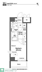 プラウドフラット小石川 1Kの間取図画像