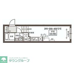 LiveFlat蔵前 ワンルームの間取図画像