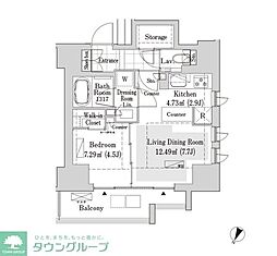 リブクオーレ神保町 1LDKの間取図画像