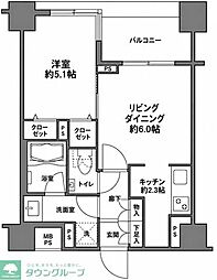 クリオ三ノ輪ラ・モード 1LDKの間取図画像