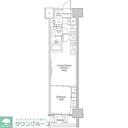ザ・パークハビオ日本橋三越前 1LDKの間取図画像