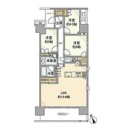 京成千原線 ちはら台駅 徒歩3分の賃貸マンション 6階3LDKの間取り