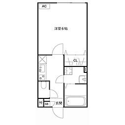 JR外房線 本千葉駅 徒歩12分の賃貸アパート 3階1Kの間取り