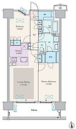 東武野田線 塚田駅 徒歩3分の賃貸マンション 10階2LDKの間取り