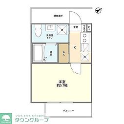 京成本線 京成津田沼駅 徒歩11分の賃貸アパート 2階1Kの間取り