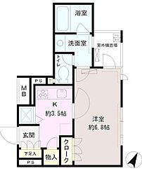 JR京葉線 海浜幕張駅 徒歩15分の賃貸マンション 3階1Kの間取り