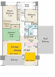 セントラルパーク・イーストＥ棟 10階3LDKの間取り