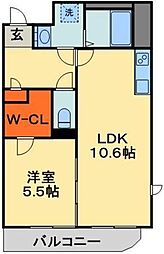 JR総武線 千葉駅 徒歩5分の賃貸マンション 7階1LDKの間取り