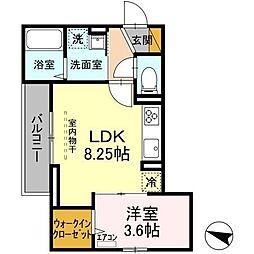 京成千葉線 西登戸駅 徒歩2分の賃貸アパート 2階1LDKの間取り