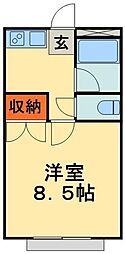 JR総武線 千葉駅 徒歩12分の賃貸マンション 4階1Kの間取り