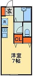 JR総武線 千葉駅 徒歩14分の賃貸アパート 1階ワンルームの間取り