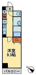 JR総武線 千葉駅 徒歩15分の賃貸マンション 3階1Kの間取り