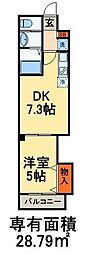 JR京葉線 稲毛海岸駅 徒歩2分の賃貸マンション 1階1DKの間取り