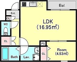 JR内房線 浜野駅 徒歩13分の賃貸アパート 1階1LDKの間取り
