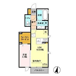 JR内房線 本千葉駅 徒歩22分の賃貸アパート 1階1LDKの間取り