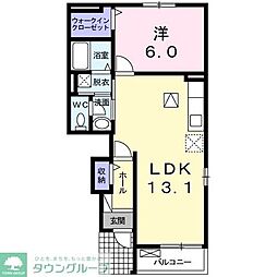 京成千原線 ちはら台駅 バス14分 神崎入口下車 徒歩4分の賃貸アパート 1階1LDKの間取り
