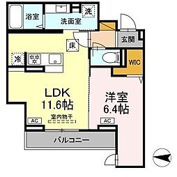 JR総武線 幕張本郷駅 徒歩7分の賃貸アパート 2階1LDKの間取り