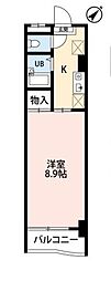 JR京葉線 稲毛海岸駅 徒歩11分の賃貸マンション 4階1Kの間取り