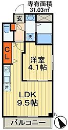 京成千原線 千葉中央駅 徒歩8分の賃貸マンション 5階1LDKの間取り