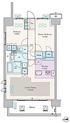 東武野田線 塚田駅 徒歩3分の賃貸マンション 7階2LDKの間取り