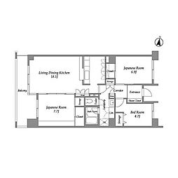 千葉都市モノレール 作草部駅 徒歩5分の賃貸マンション 6階3LDKの間取り