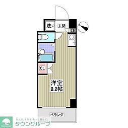 京成千葉線 みどり台駅 徒歩4分の賃貸マンション 3階ワンルームの間取り
