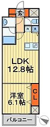 JR総武線 千葉駅 徒歩5分の賃貸マンション 9階1LDKの間取り