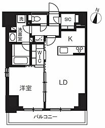 JR総武線 千葉駅 徒歩6分の賃貸マンション 9階1LDKの間取り