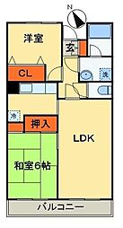 JR総武線 稲毛駅 徒歩1分の賃貸マンション 8階2LDKの間取り
