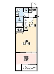 京成千原線 千葉寺駅 徒歩13分の賃貸アパート 2階1LDKの間取り