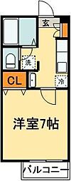 JR京葉線 蘇我駅 徒歩8分の賃貸アパート 1階1Kの間取り