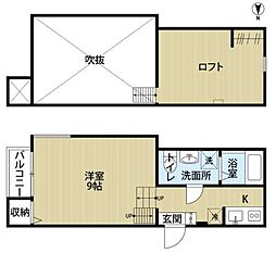 ラウレアハイツ2 1Kの間取図画像