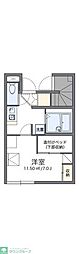 レオパレスカワシマ2 1Kの間取図画像