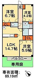 ファーストコート 3LDKの間取図画像